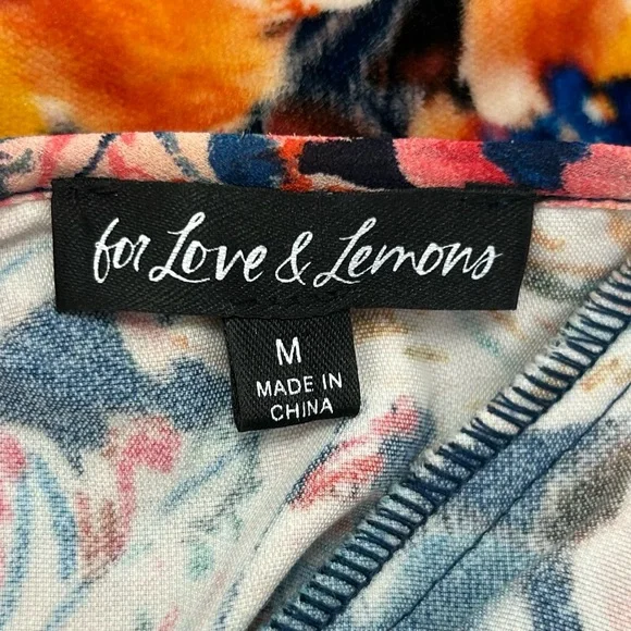 For Love & Lemons Blake Mini Dress Floral Cutout M - Picture 11 of 14